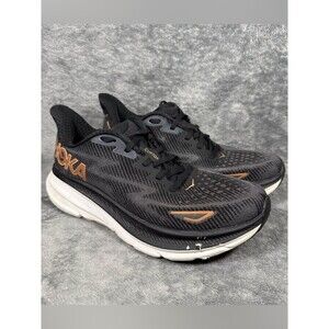 HOKA ONE ONE Clifton 9‎ Running Shoe Black Rose Gold Women’s 8